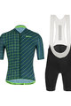 SANTINI Kolesarski dres kratek rokav in kratke hlače - SLEEK DINAMO - zelena/črna