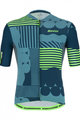 SANTINI Kolesarski dres kratek rokav in kratke hlače - DELTA OPTIC - zelena/črna/modra