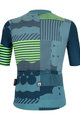 SANTINI Kolesarski dres kratek rokav in kratke hlače - DELTA OPTIC - zelena/črna/modra