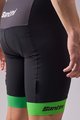 SANTINI Kolesarske kratke hlače z naramnicami - TOUR DE FRANCE 2022 - črna/zelena