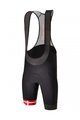 SANTINI Kolesarske kratke hlače z naramnicami - TOUR DE FRANCE 2022 - črna/rdeča