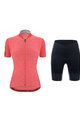 SANTINI Kolesarski dres kratek rokav in kratke hlače - COLORE PURO LADY - rožnata/črna