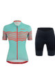 SANTINI Kolesarski dres kratek rokav in kratke hlače - TONO PROFILO LADY - modra/črna/oranžna
