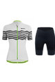 SANTINI Kolesarski dres kratek rokav in kratke hlače - TONO PROFILO LADY - zelena/bela/črna