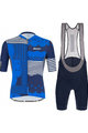 SANTINI Kolesarski dres kratek rokav in kratke hlače - DELTA OPTIC - modra/bela