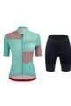SANTINI Kolesarski dres kratek rokav in kratke hlače - GIADA OPTIC LADY - črna/modra/rožnata