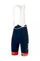 SANTINI Kolesarske kratke hlače z naramnicami - TREK SEGAFREDO 2022 ORIGINAL - rdeča/modra