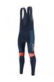 SANTINI Kolesarske dolge hlače z naramnicami - TREK SEGAFREDO 2022 FAN LINE WINTER - rdeča/modra