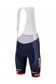 SANTINI Kolesarske kratke hlače z naramnicami - TREK SEGAFREDO 2023 ORIGINAL - modra/rdeča
