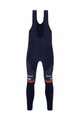 SANTINI Kolesarske dolge hlače z naramnicami - TREK SEGAFREDO 2023 FAN LINE WINTER - modra/rdeča
