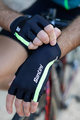 SANTINI Kolesarske rokavice s kratkimi prsti - X IRONMAN VIS - črna/zelena