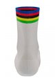 SANTINI Kolesarske klasične nogavice - UCI RAINBOW - bela/mavrično