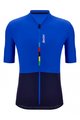 SANTINI Kolesarski dres s kratkimi rokavi - UCI RIGA - modra/črna