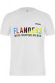 SANTINI Kolesarska  majica s kratkimi rokavi - UCI FLANDERS CHAMP - bela