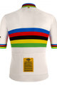 SANTINI Kolesarski dres s kratkimi rokavi - UCI WORLD 100 GOLD - mavrično/bela