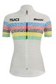 SANTINI Kolesarski dres s kratkimi rokavi - UCI WORLD 100 LADY - bela/mavrično