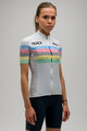 SANTINI Kolesarski dres s kratkimi rokavi - UCI WORLD 100 LADY - bela/mavrično