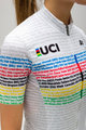 SANTINI Kolesarski dres s kratkimi rokavi - UCI WORLD 100 LADY - bela/mavrično
