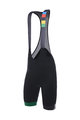 SANTINI Kolesarske kratke hlače z naramnicami - CROWN  - črna
