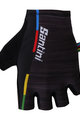SANTINI Kolesarske rokavice s kratkimi prsti - UCI RAINBOW - črna