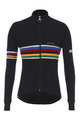 SANTINI Kolesarski dres z dolgimi rokavi zimski - UCI RAINBOW WOOL - črna