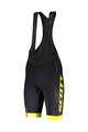 SCOTT Kolesarske kratke hlače z naramnicami - RC TEAM - črna/rumena