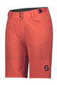 SCOTT Kolesarske kratke hlače brez naramnic - TRAIL FLOW LADY - rdeča