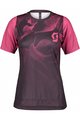 SCOTT Kolesarski dres kratek rokav in kratke hlače - TRAIL VERTIC LADY - vijolična/rožnata