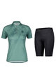SCOTT Kolesarski dres kratek rokav in kratke hlače - ENDURANCE 30 SS LADY - modra/zelena/črna