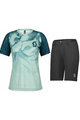 SCOTT Kolesarski dres kratek rokav in kratke hlače - TRAIL VERTIC LADY - modra/črna/zelena