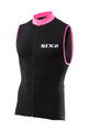 SIX2 Kolesarski dres brez rokavov - BIKE2 STRIPES - rožnata/črna