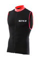 SIX2 Kolesarski dres brez rokavov - BIKE2 STRIPES - črna/rdeča