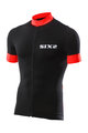 SIX2 Kolesarski dres s kratkimi rokavi - BIKE3 STRIPES - črna/rdeča