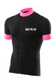SIX2 Kolesarski dres s kratkimi rokavi - BIKE3 STRIPES - črna/rožnata