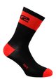 SIX2 Kolesarske klasične nogavice - SHORT LOGO - rdeča/črna