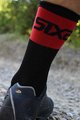SIX2 Kolesarske klasične nogavice - SHORT LOGO - rdeča/črna
