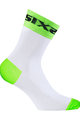 Six2 Kolesarske klasične nogavice - WHITE SHORT - bela/zelena