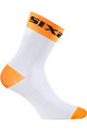 SIX2 Kolesarske klasične nogavice - WHITE SHORT - bela/oranžna