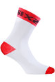 SIX2 Kolesarske klasične nogavice - WHITE SHORT - rdeča/bela