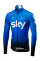 CASTELLI Kolesarski dres z dolgimi rokavi zimski - TEAM SKY 2019 WINTER - bela/svetlo modra/črna