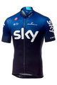 CASTELLI Kolesarski dres s kratkimi rokavi - TEAM SKY FAN 2019  - črna/modra/bela