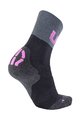 UYN Kolesarske klasične nogavice - LIGHT LADY - črna/siva/rožnata