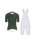 RIVANELLE Kolesarski dres kratek rokav in kratke hlače - ELEVATE - bela/zelena