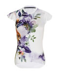 RIVANELLE Kolesarski dres kratek rokav in kratke hlače - MISS FLOWERY - ciklama/bela/večbarvno