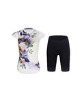 RIVANELLE Kolesarski dres kratek rokav in kratke hlače - MISS FLOWERY - črna/bela/večbarvno