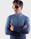ALÉ Kolesarski dres z dolgimi rokavi zimski - R-EV1 CLIMA PROTECTION 2.0 VELOCITY WIND G+ - siva/črna