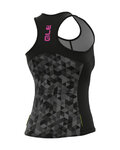 ALÉ Kolesarski dres brez rokavov - SOLID TRIANGLES LADY - siva/črna
