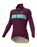 ALÉ Kolesarska  podaljšana jakna - PR-R STARS - bordo/turkizna