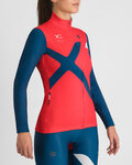 SPORTFUL Kolesarski dres z dolgimi rokavi zimski - SQUADRA W - rdeča/modra
