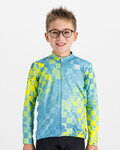 SPORTFUL Kolesarski dres z dolgimi rokavi zimski - KID THERMAL - modra/rumena